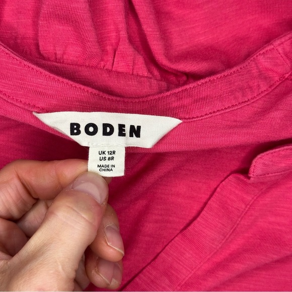 Boden Chloe Jersey V-Neck Sleeveless Midi Dress Terracotta Red Pink Size 8 - Picture 9 of 10